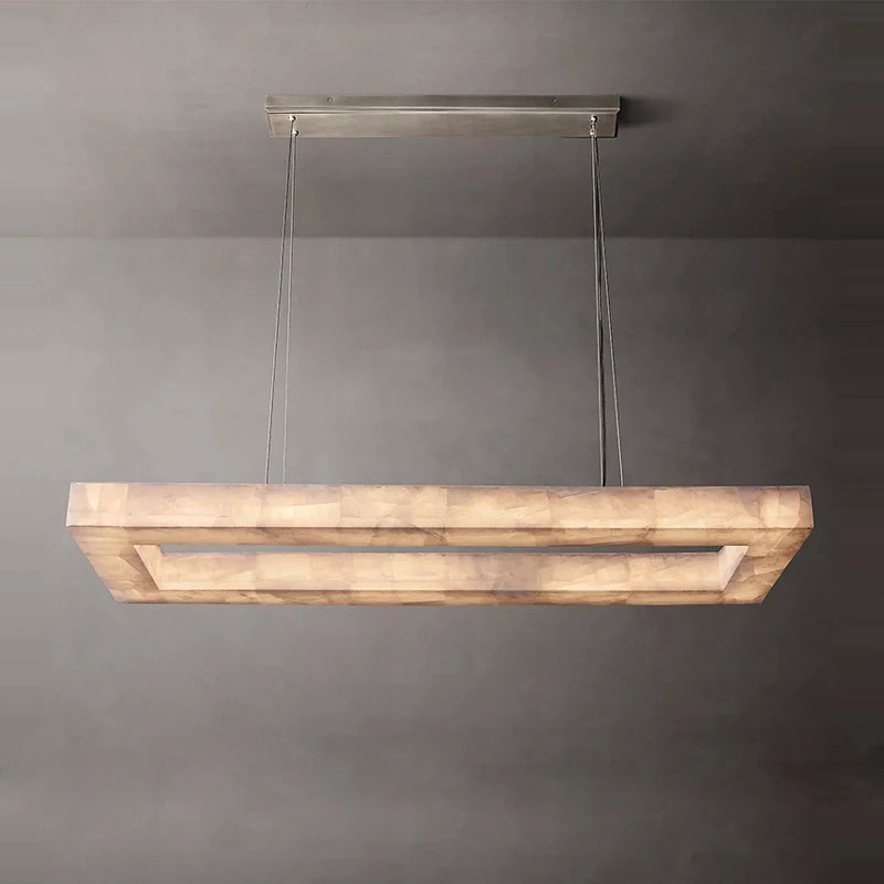 Minimalist Multi-Tier Ring Alabaster Chandelier
