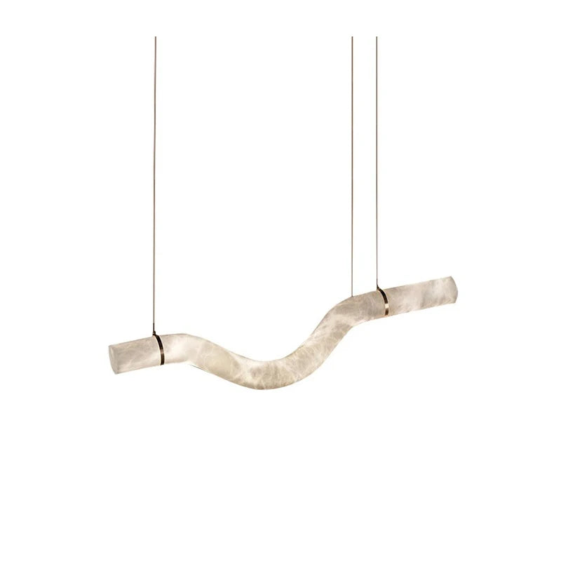 Irregular Alabaster Linear Tube Pendant Light, Minimalist