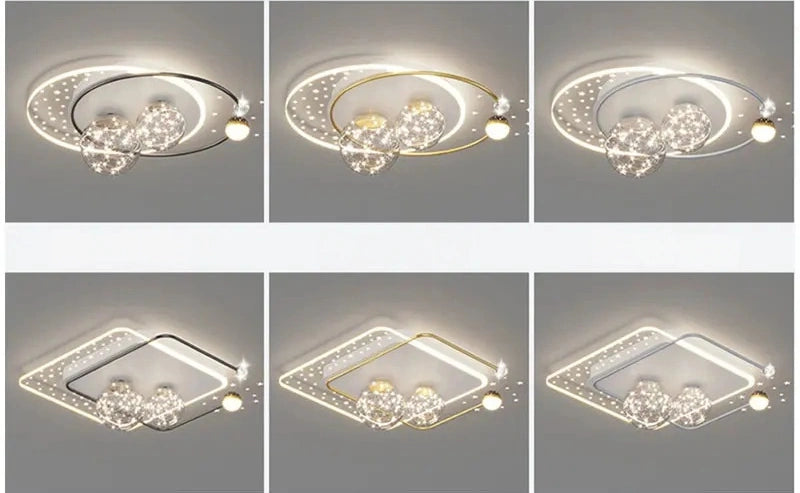 Starry Orbit Halo LED Flush Mount Light