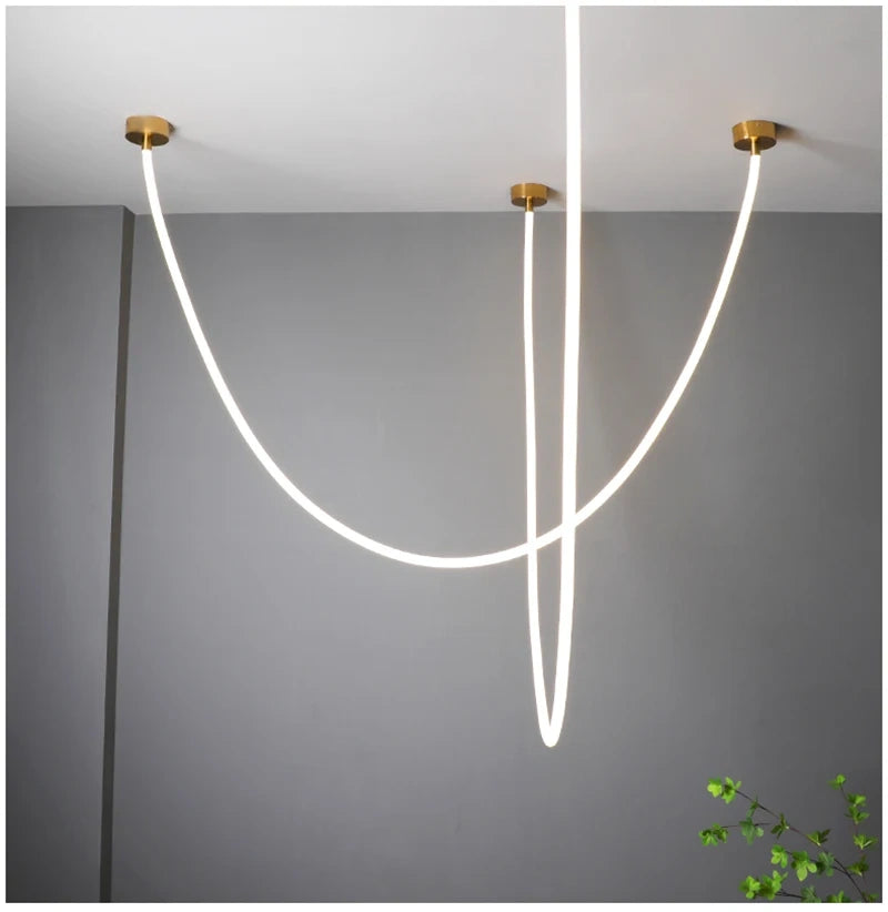 Minimalist Flexible LED Tube Chandelier