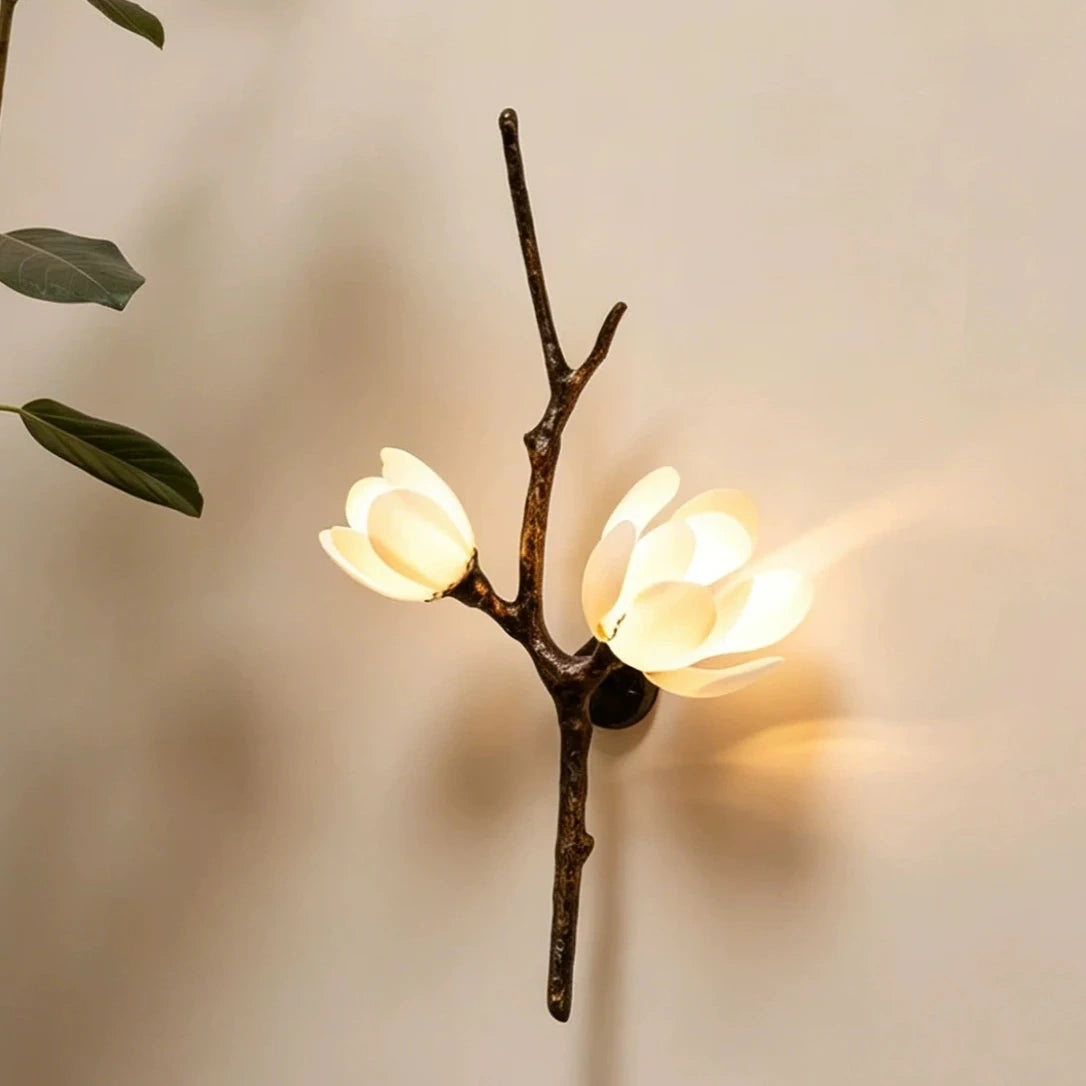 Roselle Tree Branch Floral Wall Sconce