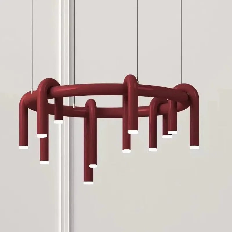 Calder Red Tube Chandelier