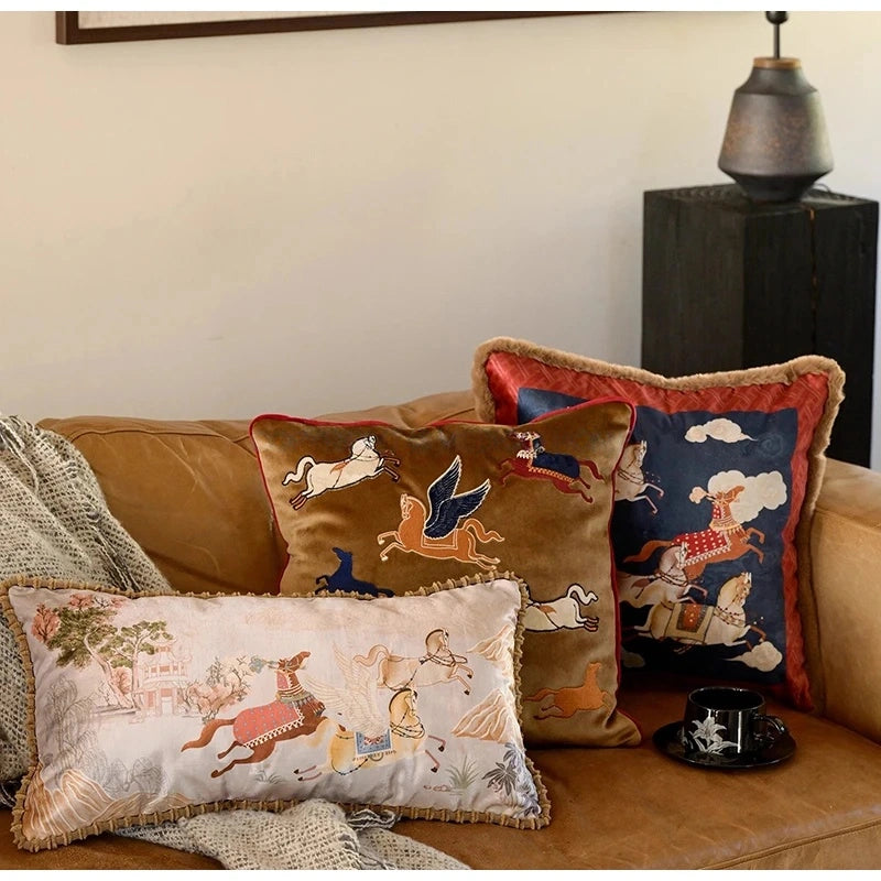 Mythical Winged Horse Decorative Cushion Cover