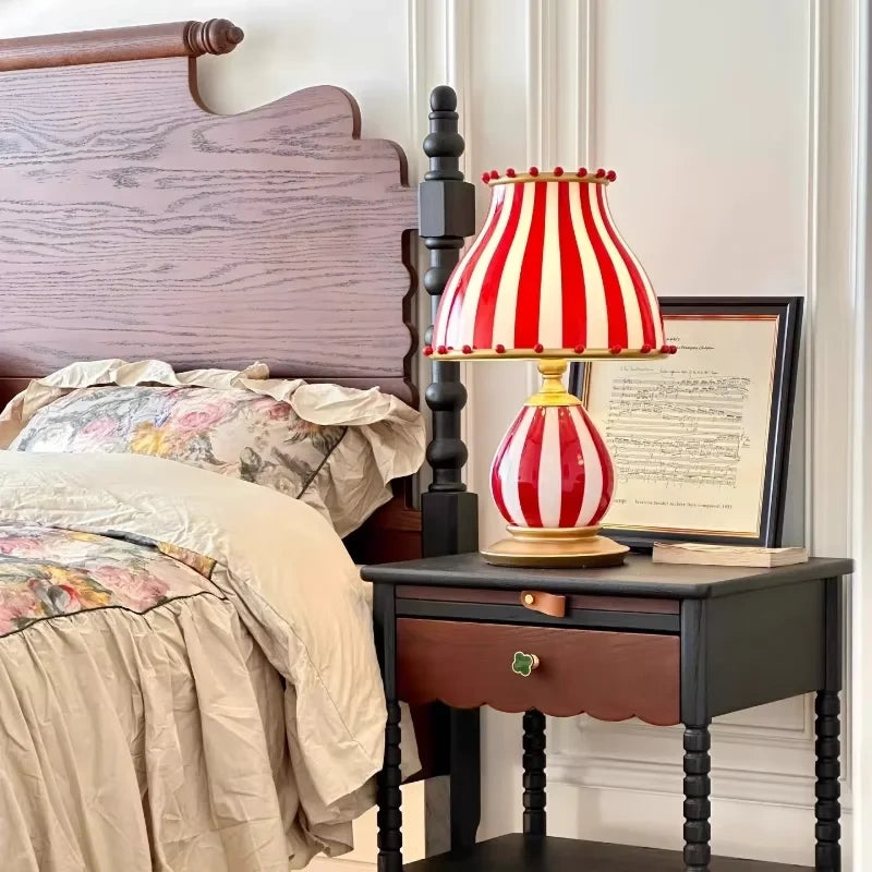 Rosetta Red Stripe Table Lamp & Pendant Light
