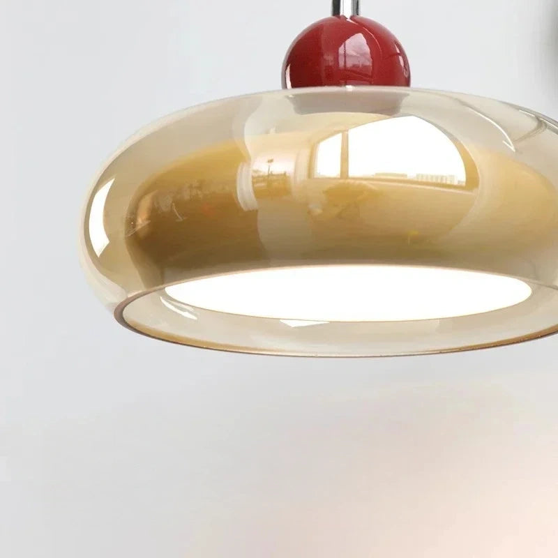 Marcella Amber Glass Adjustable Swing Arm Wall Sconce