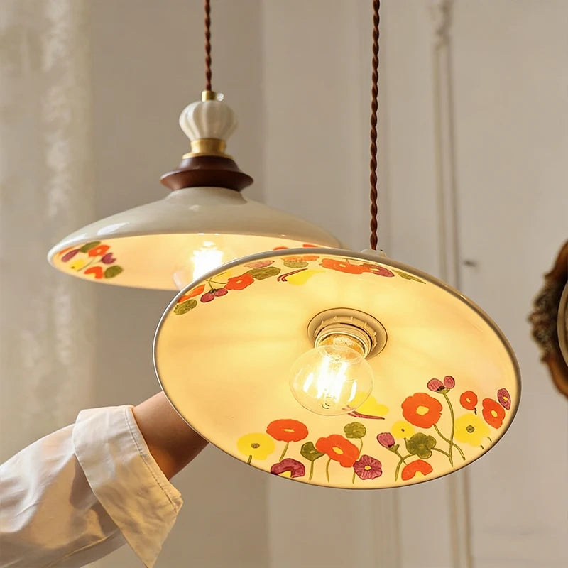 Maribel Botanical Ceramic Dish Pendant Light