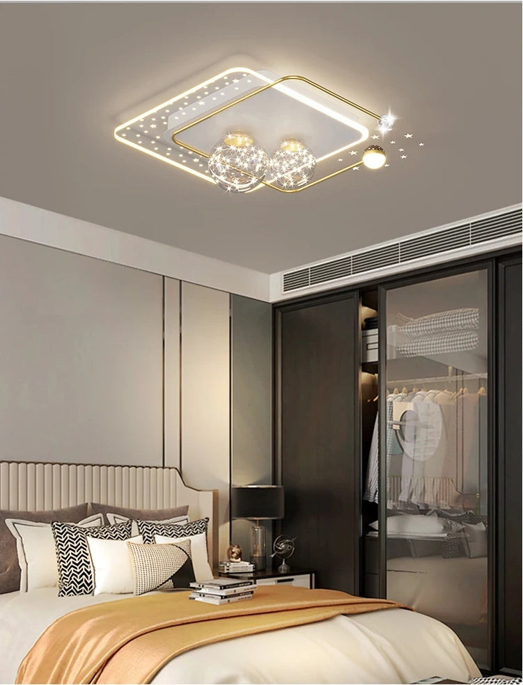 Starry Orbit Halo LED Flush Mount Light