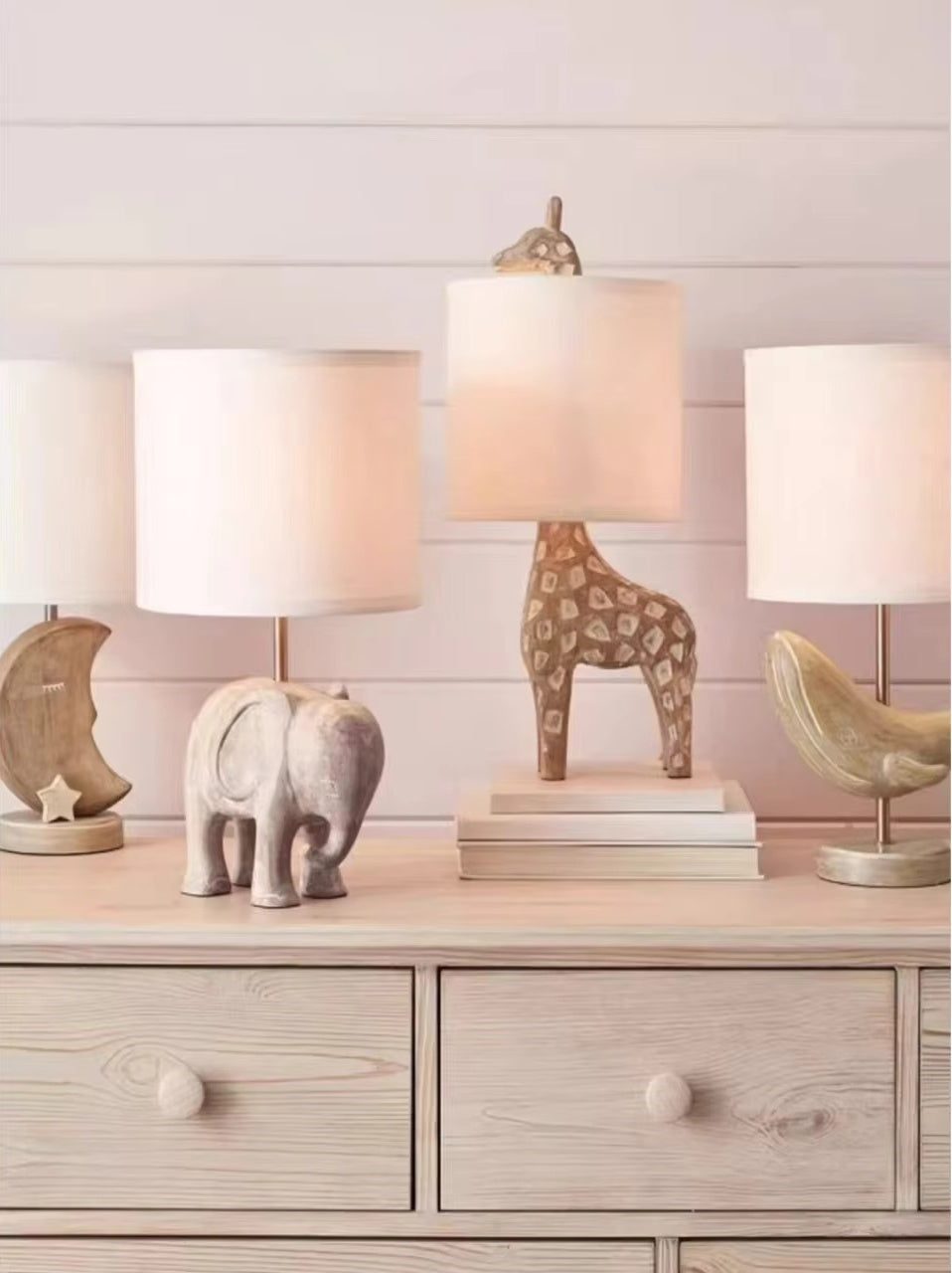 Fable Animal & Moon Wood Table Lamp