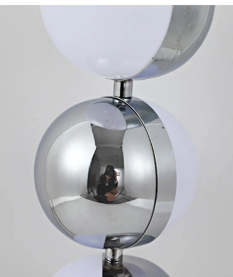 Astra Rotatable Silver Sphere Table Lamp & Floor Lamp