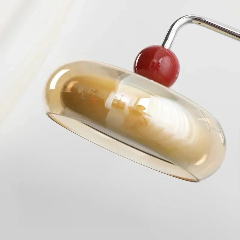 Marcella Amber Glass Adjustable Swing Arm Wall Sconce
