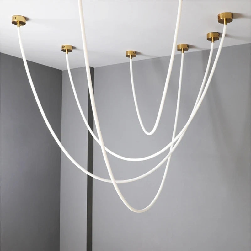 Minimalist Flexible LED Tube Chandelier
