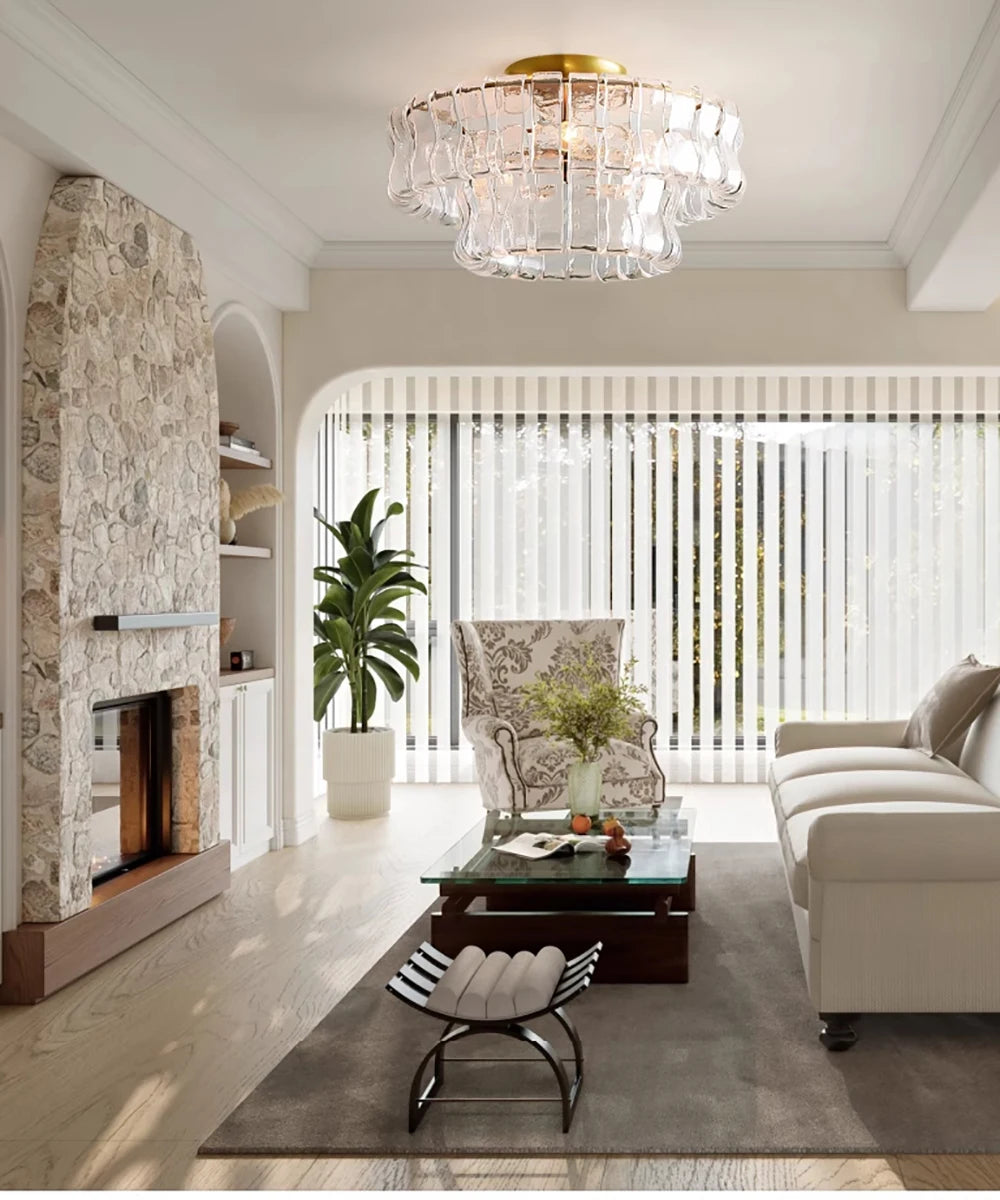 Juliet Multi-Tier Crystal Flush Mounts Chandelier