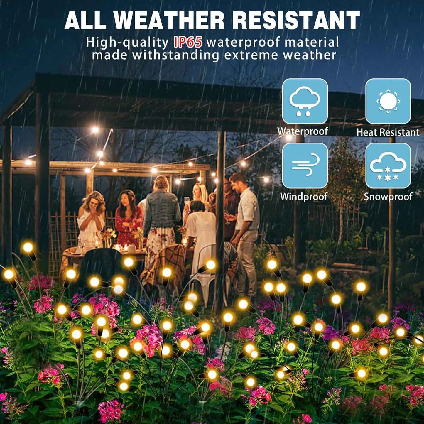 Solar Firefly Garden Lights – Outdoor Waterproof LED Pathway Decor (10 Bulbs per Stem)