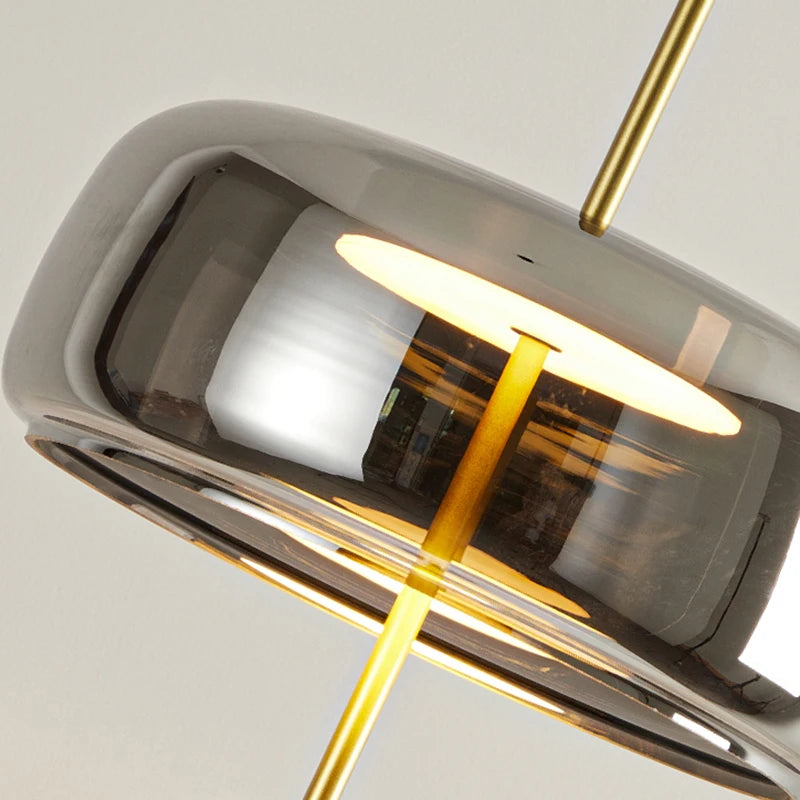 Mallory Glass Floor Lamp, Smoky Gray