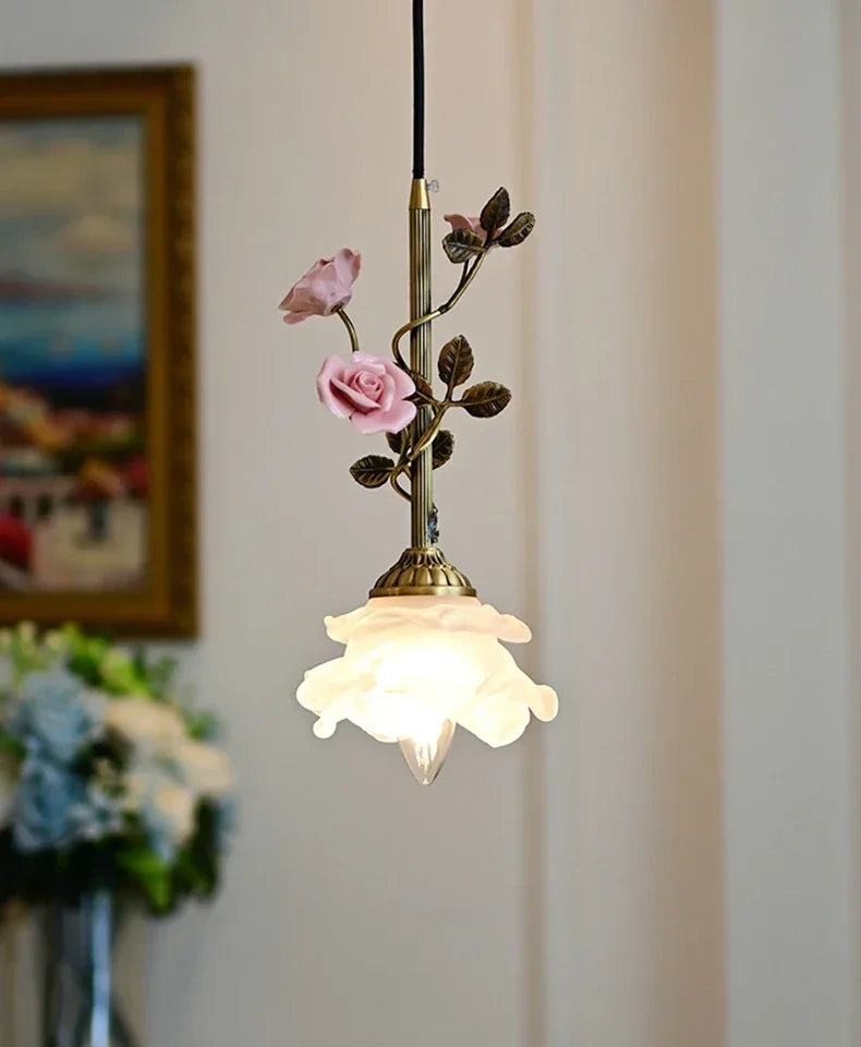 Botanical Floral Glass Pendant Light Collection