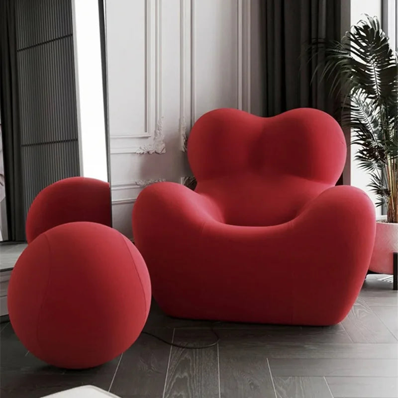 Bauhaus Striped Bean Sofa with Ottoman