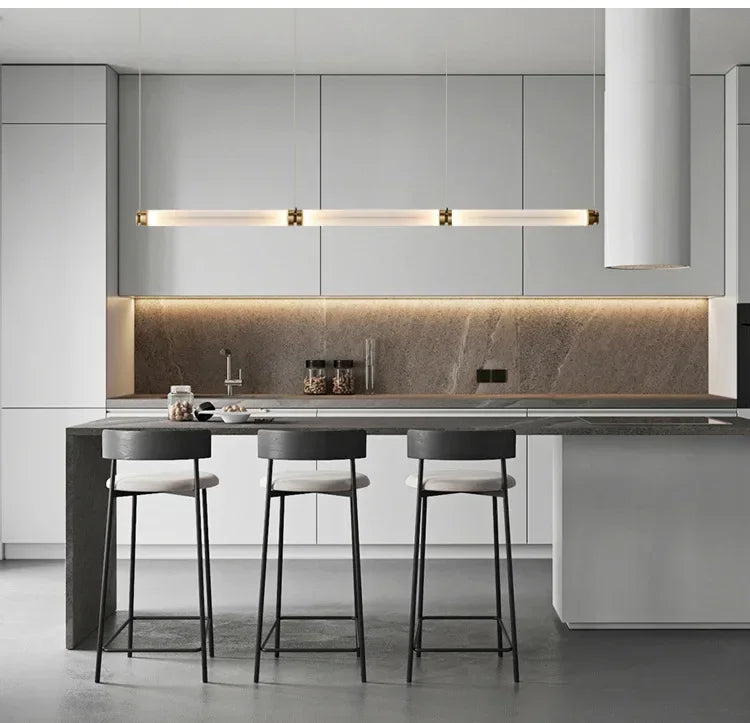 Italian Flute Linear Tube Glass Chandelier