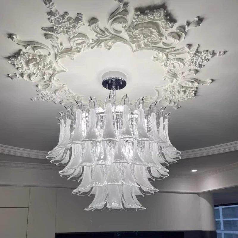 Alessia White Jade Glass Branch Chandelier