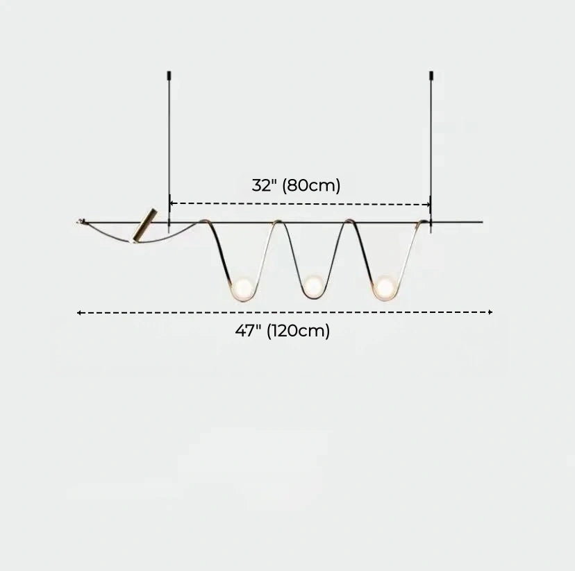 Aurelio Sculptural Wave Linear Chandelier