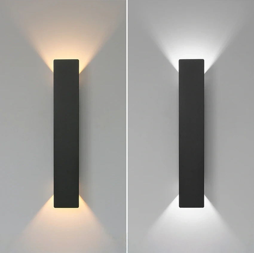 Minimalist Rectangular Up & Down Waterproof LED Wall Light