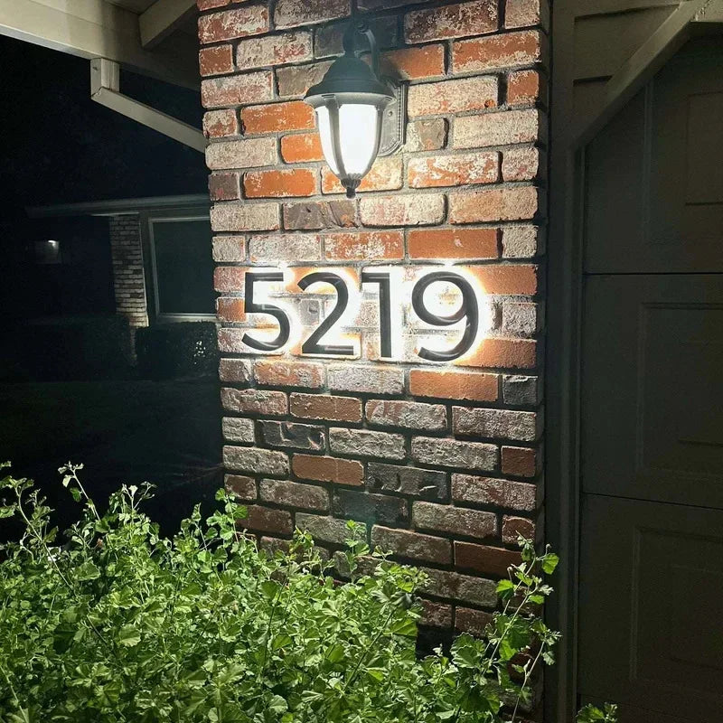 Modern Residential LED House Number Light, Outdoor & Waterproof