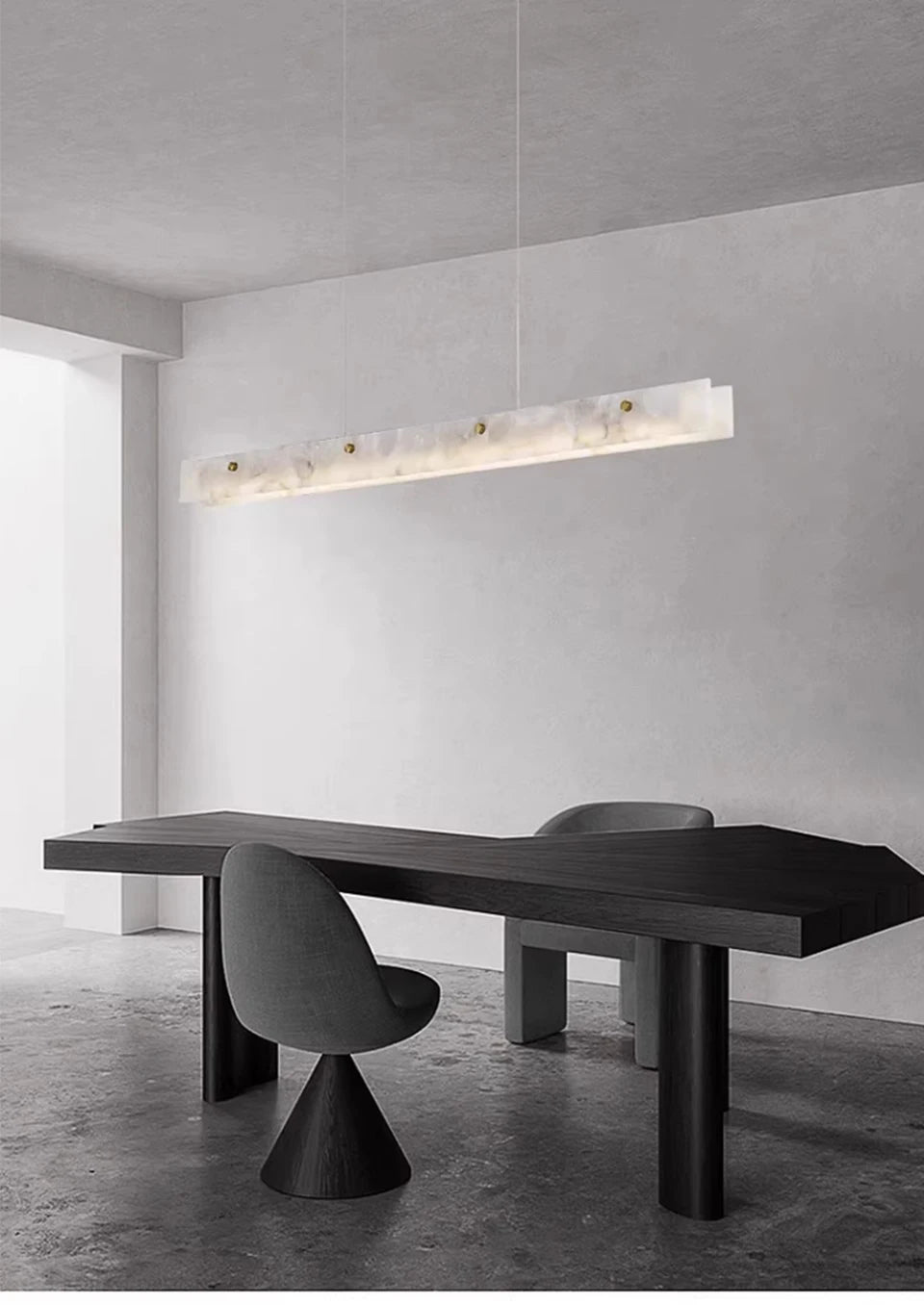 Luxury Alabaster Linear LED Pendant Light, Minimalist