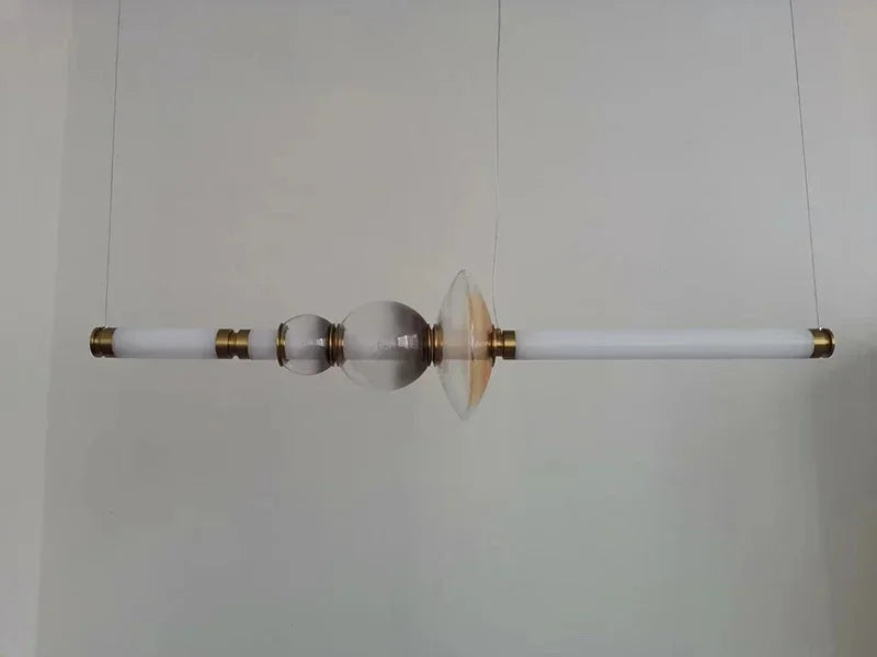 Italian Flute Linear Tube Glass Chandelier