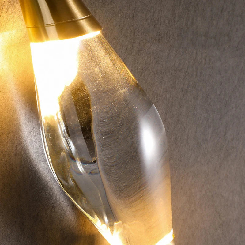 Elegant Shuttle Crystal Copper Wall Lamp