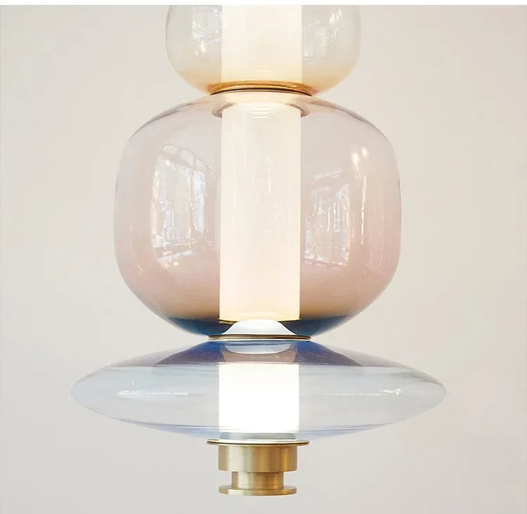 Italian Flute Linear Tube Glass Chandelier