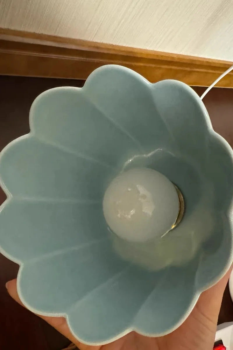 Celestine Floral Scalloped Ceramic Pendant Light