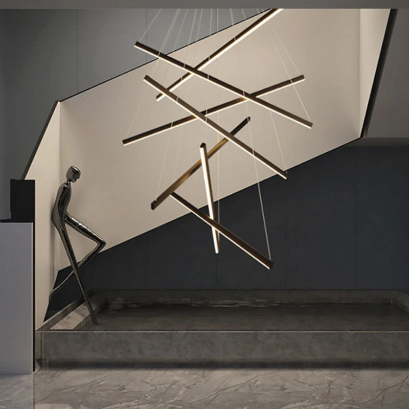 Hoell Geometry Layered Multi-Layers LED Chandelier, Black