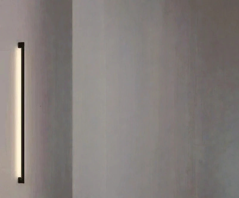 Minimalist Slim Black Waterproof LED Wall Light
