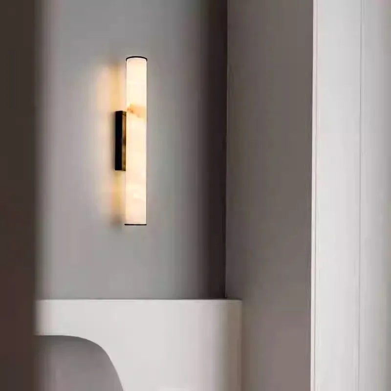 Daphne Laurel Tube Alabaster Wall Sconce
