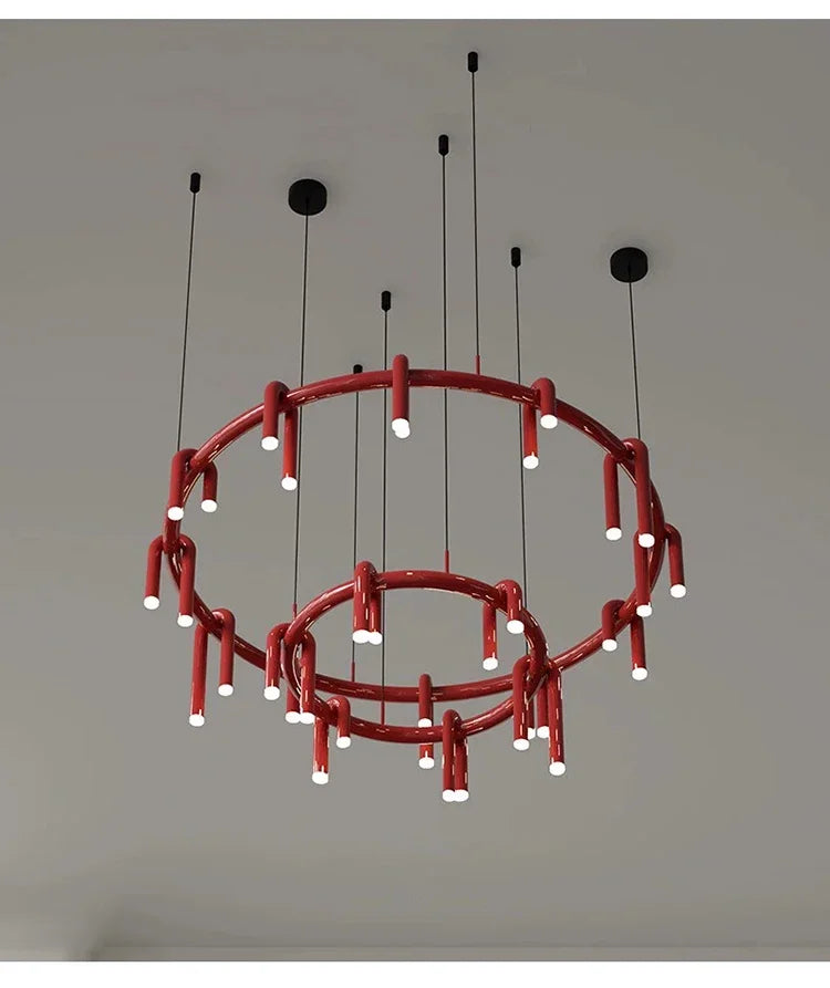 Calder Red Tube Chandelier