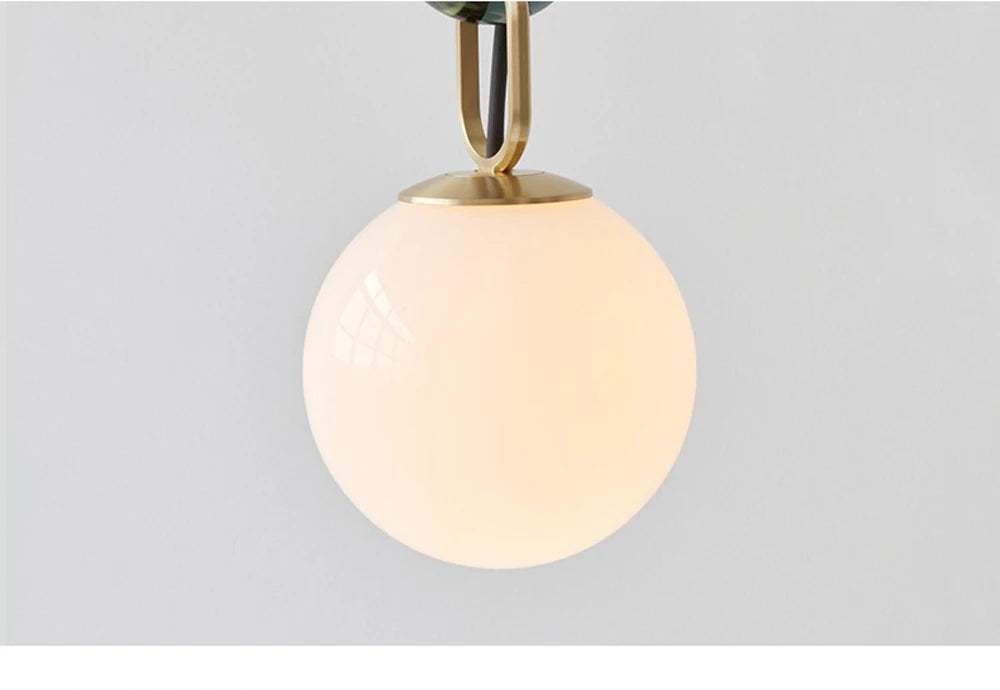 Hanging Chain Pendant Light with Globe