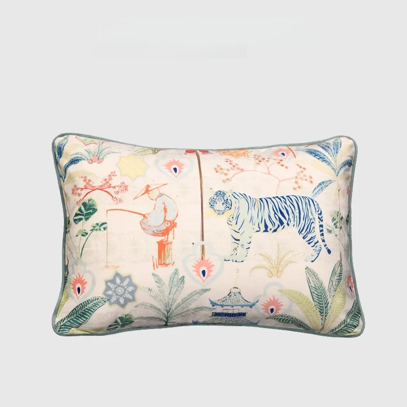 Richly Ornamented Lumbar Pillow Cover