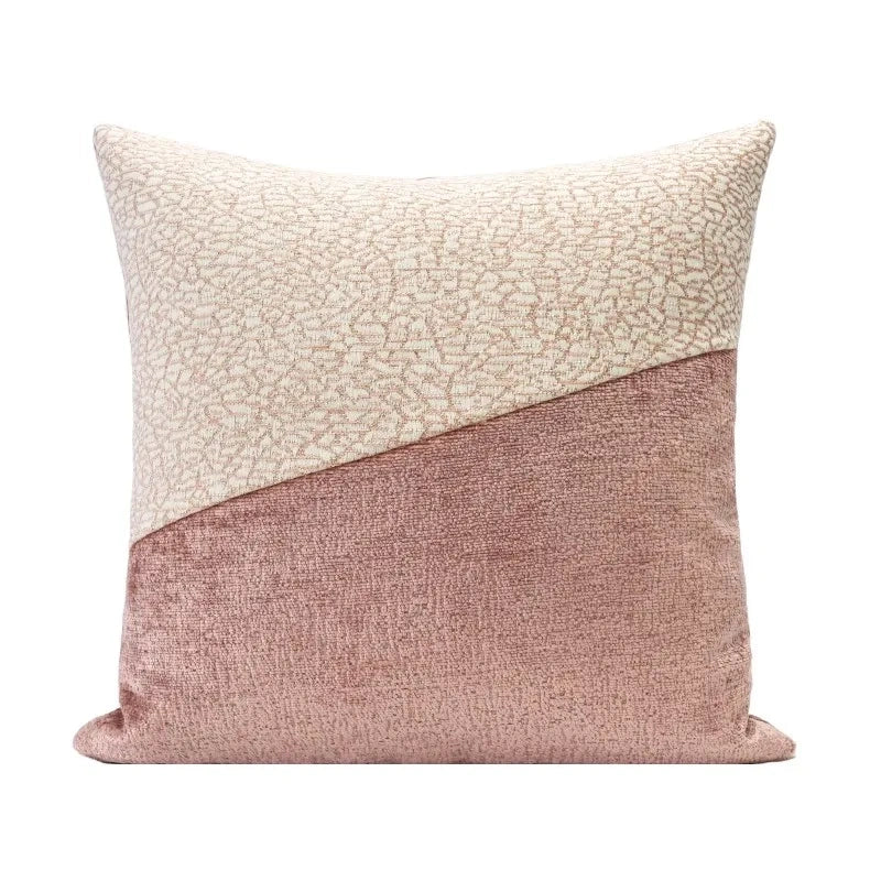 Pink Patchwork Pillow Case Modern Luxury Decorative Cushion