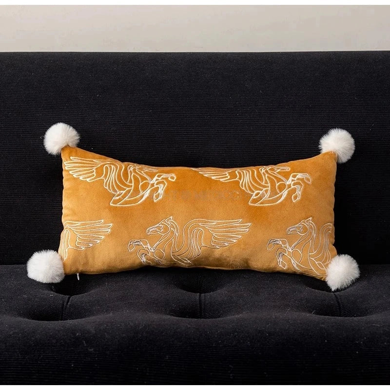 Boho Tufted Animal Lumbar Pillow Case With Tassels