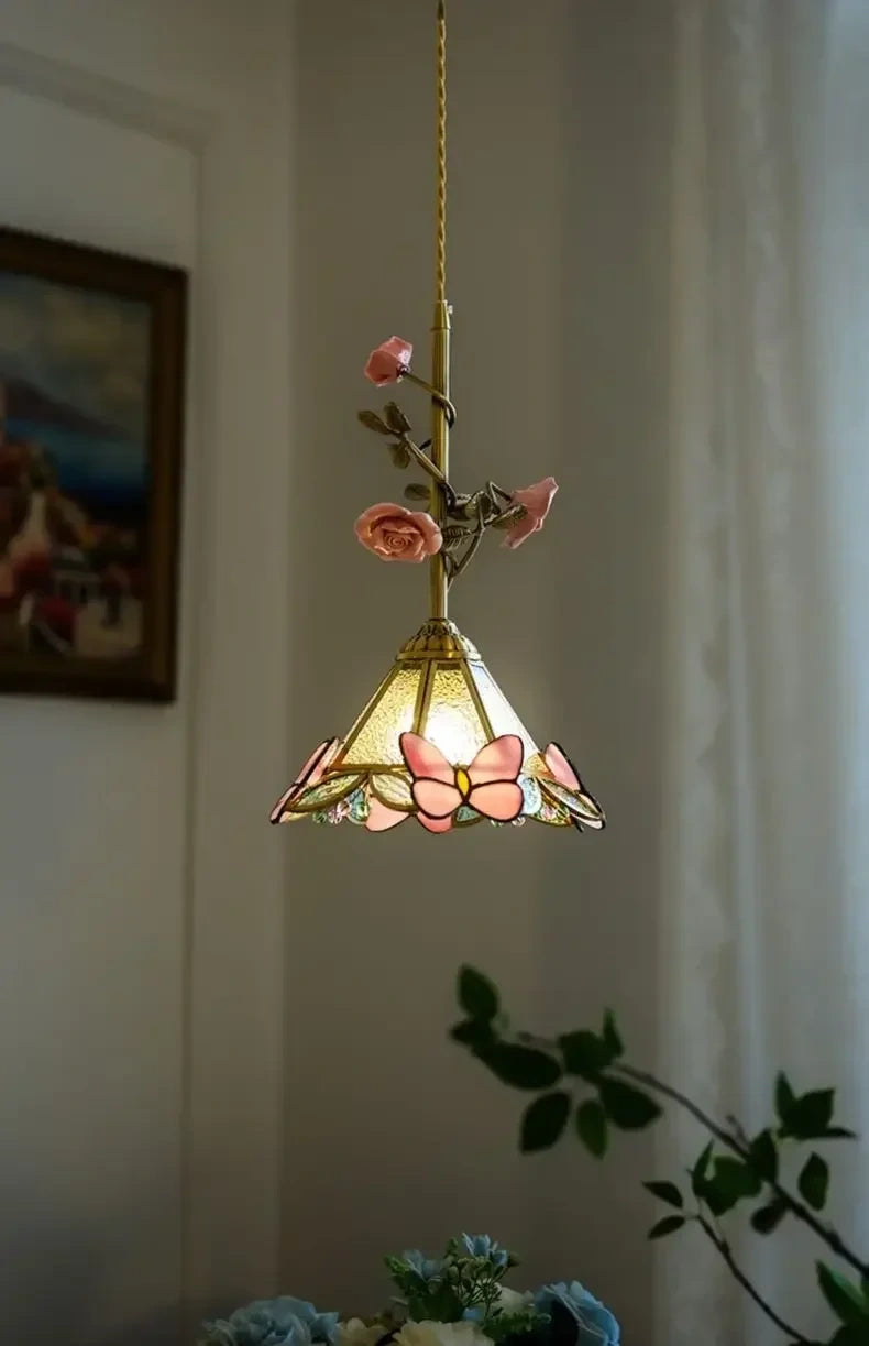 Botanical Floral Glass Pendant Light Collection