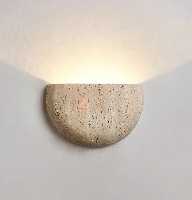 Matera Half Moon Travertine Wall Sconce