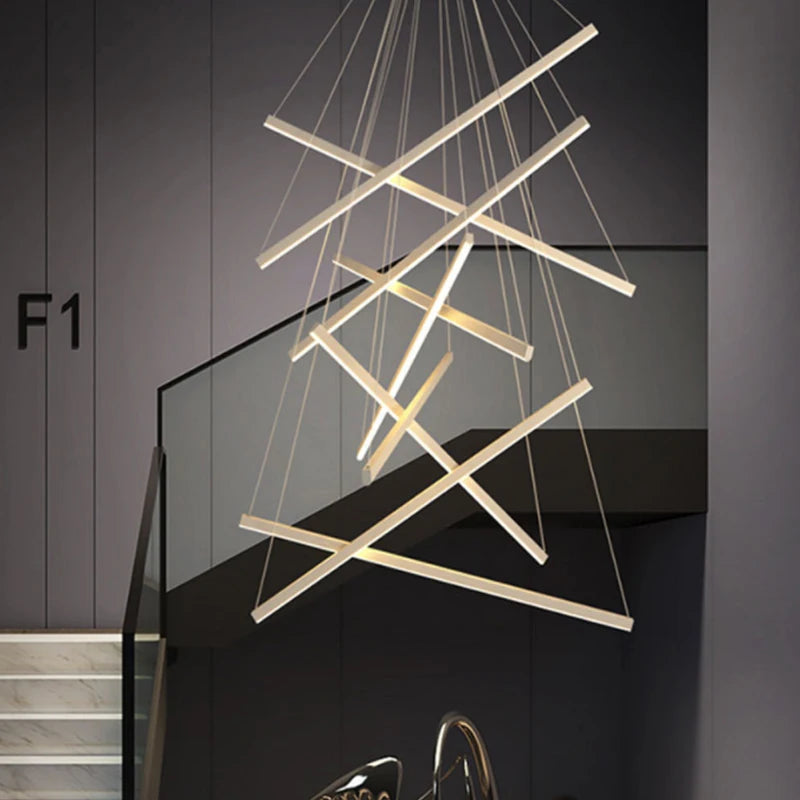 Hoell Geometry Layered Multi-Layers LED Chandelier, Black