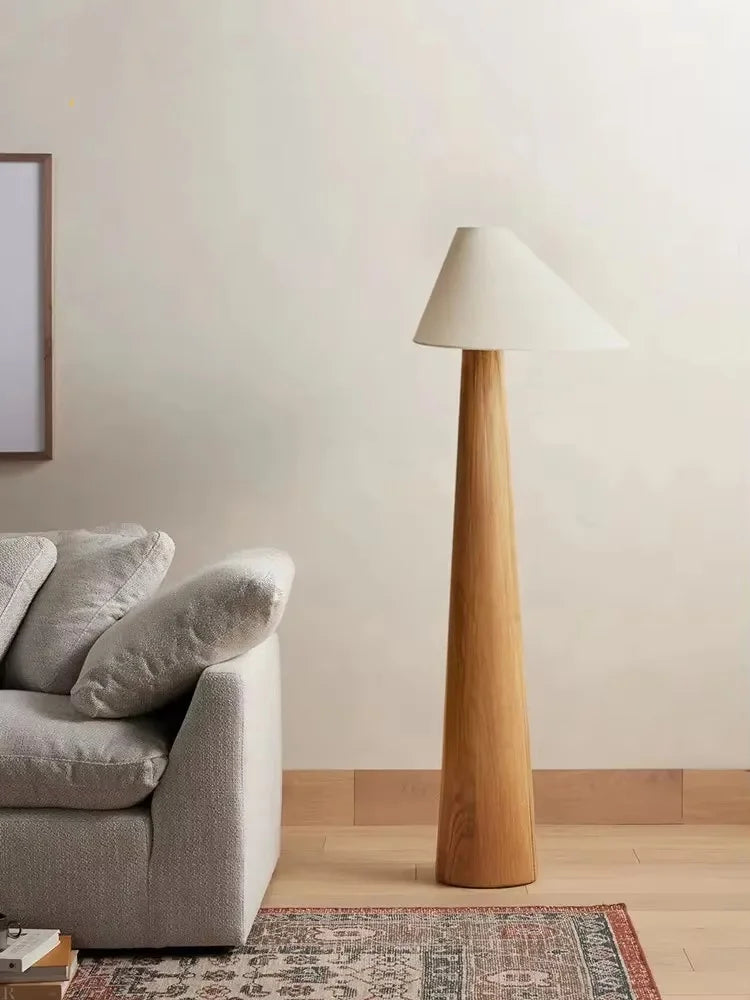 Bereta Oak Conical Wood Floor Lamp