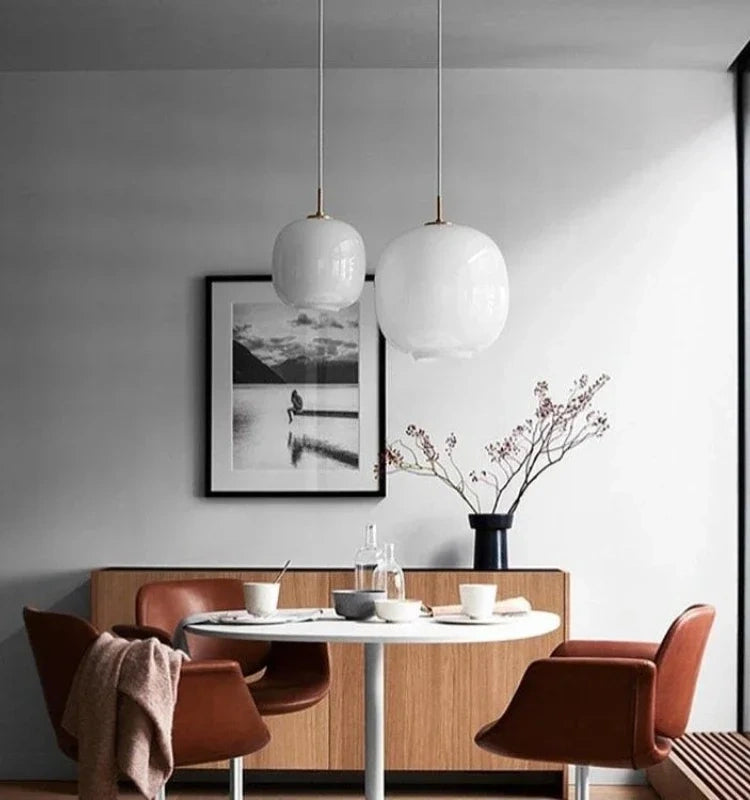Alba Milk White Glass Pendant Light