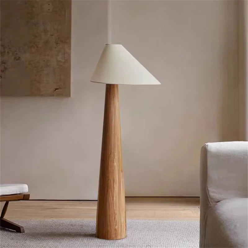 Bereta Oak Conical Wood Floor Lamp