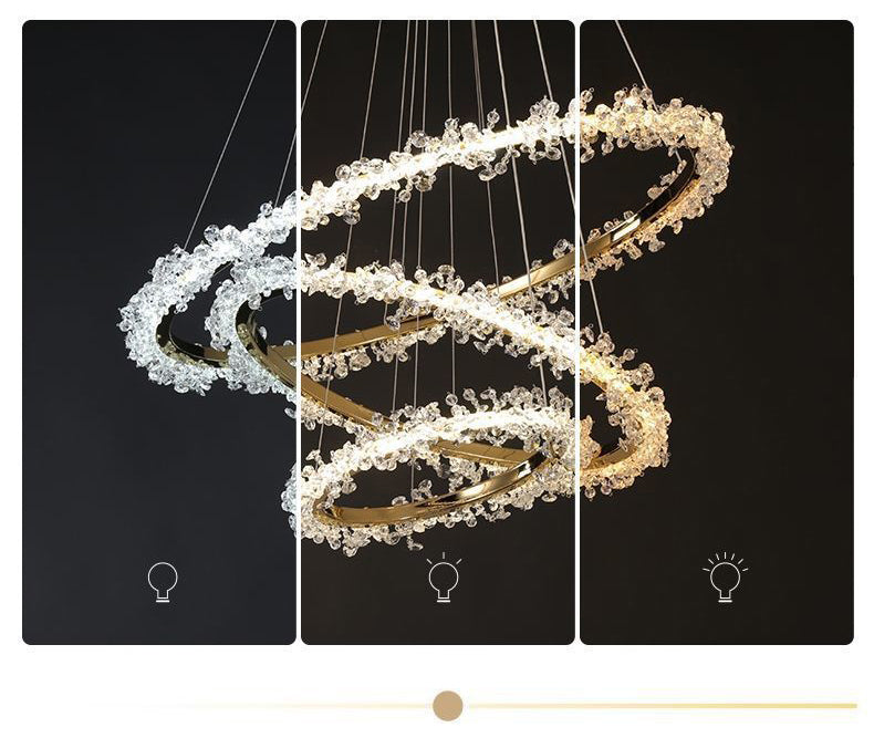Starveil Crystal Pebbles Ring LED Chandelier