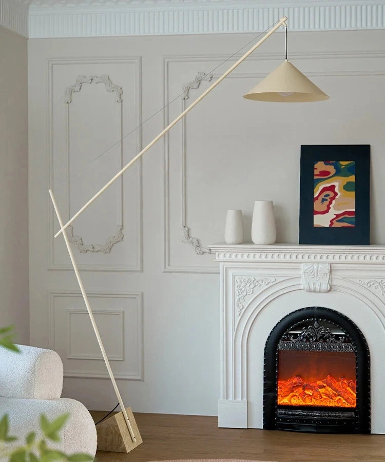 Arden Travertine Cantilever Floor Lamp