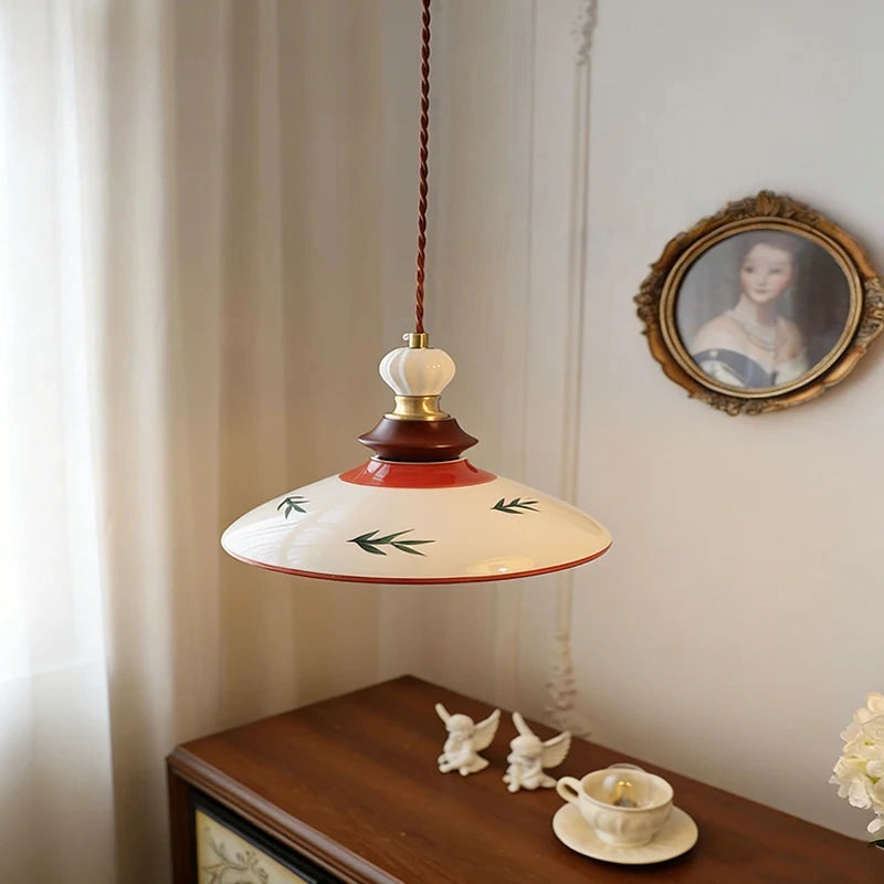 Maribel Botanical Ceramic Dish Pendant Light