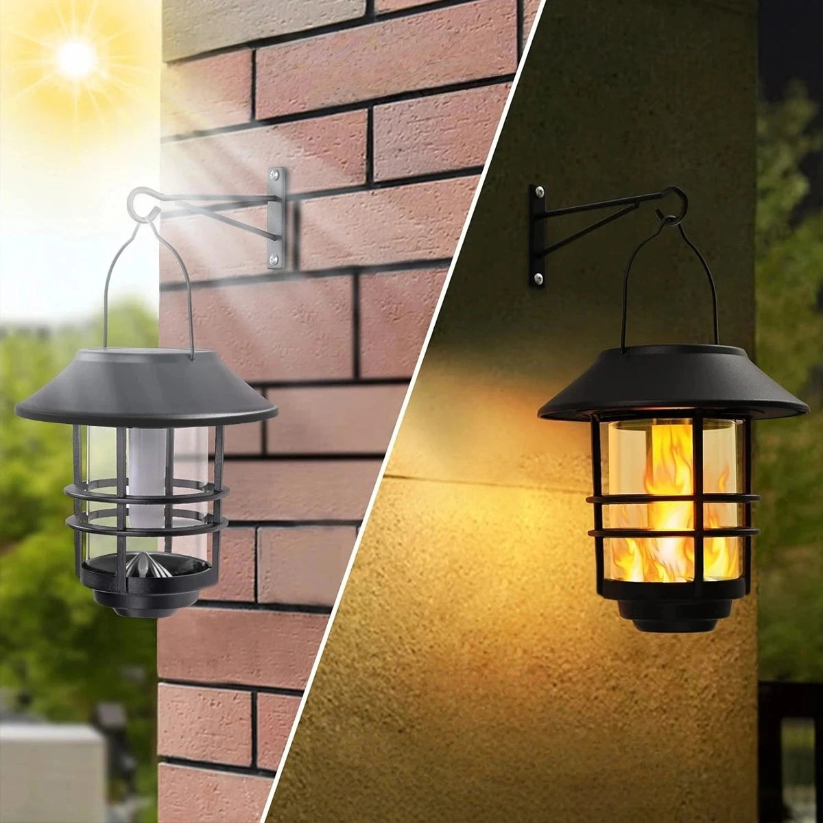 Ashford Flickering Flame Solar Wall Lantern