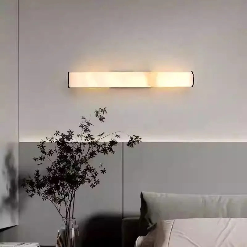 Daphne Laurel Tube Alabaster Wall Sconce