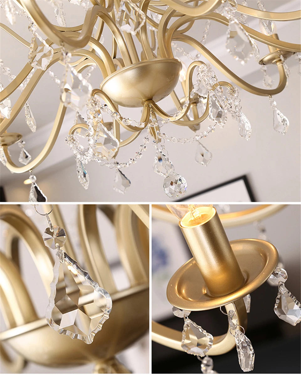 Luxurious Gold Crystal Chandelier – GabyBerg Design